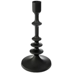 Atmosphera kaarsen kandelaar - dinerkaarsen - zwart - H26 cm