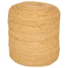 Poefen-Atmosphera Poef om te zitten - hout/stof - jute/beige - 40 x 40 cm