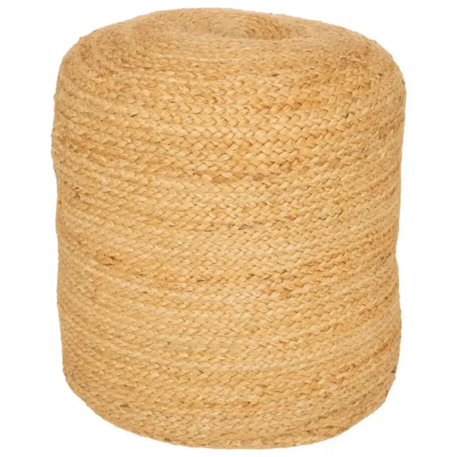 Poefen-Atmosphera Poef om te zitten - hout/stof - jute/beige - 40 x 40 cm