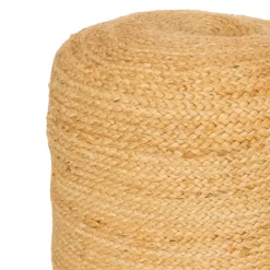 Poefen-Atmosphera Poef om te zitten - hout/stof - jute/beige - 40 x 40 cm
