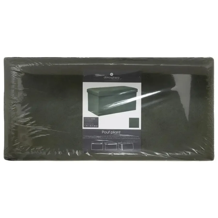 Atmosphera Poef/hocker - Opvouwbaar - Dennengroen - 76 x 38 x 38 cm