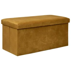 Poefen-Atmosphera Poef/hocker - Opvouwbaar - Okergeel - 76 x 38 x 38 cm