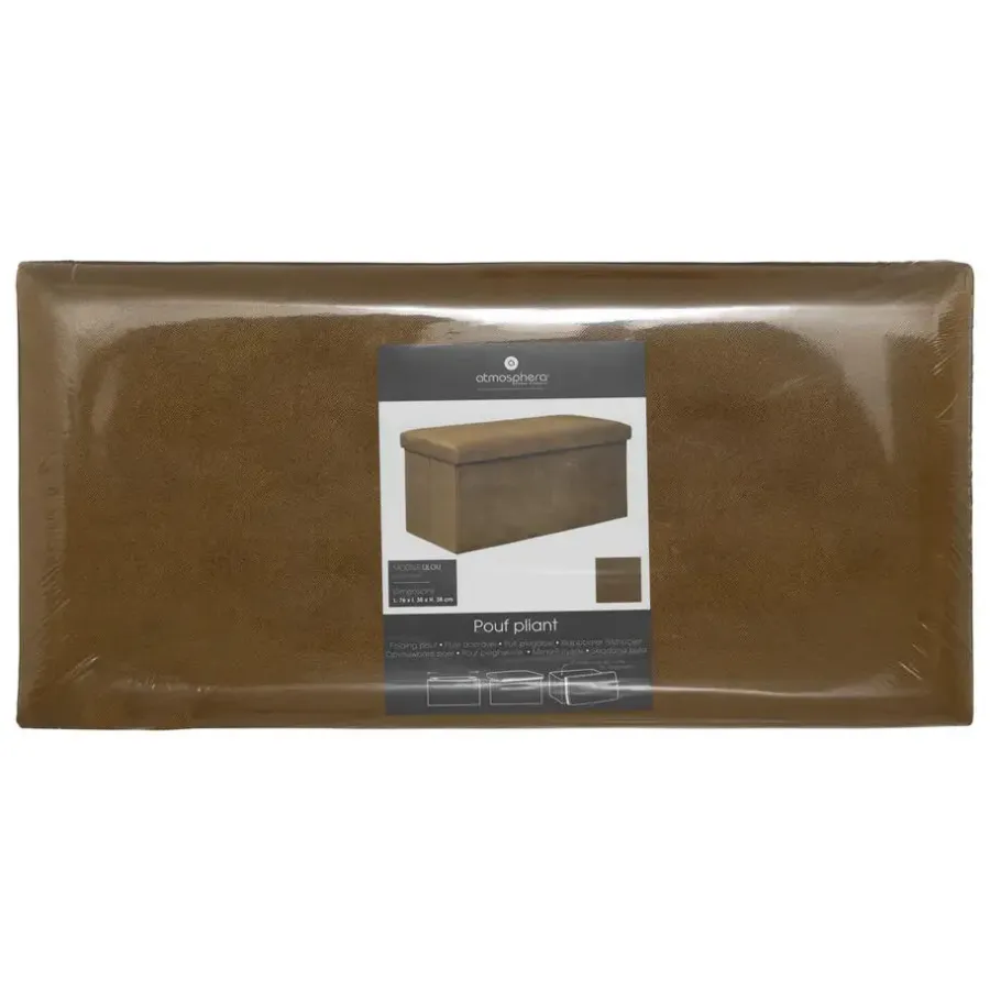 Poefen-Atmosphera Poef/hocker - Opvouwbaar - Okergeel - 76 x 38 x 38 cm