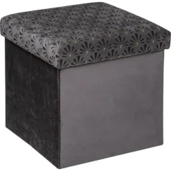 Poefen-Atmosphera Storage Poef/hocker - Opvouwbaar - Donkergrijs - 38x38 cm