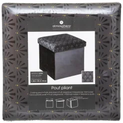 Poefen-Atmosphera Storage Poef/hocker - Opvouwbaar - Donkergrijs - 38x38 cm