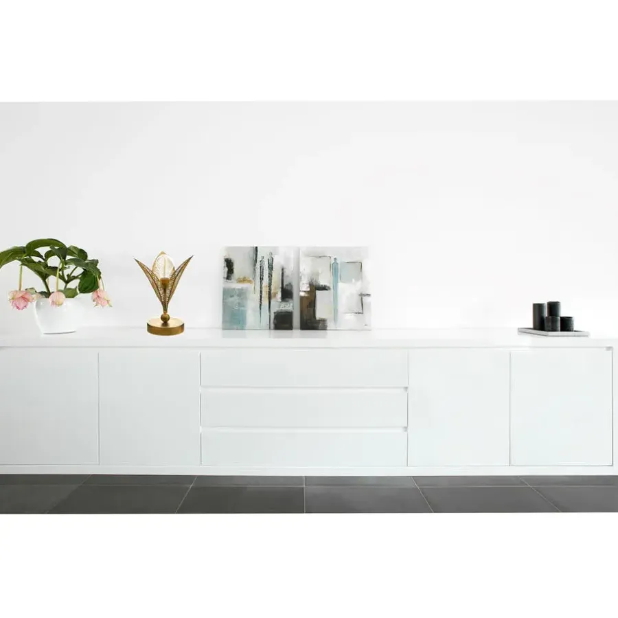 Tafellampen-Atmosphera Tafellamp Goud - Blad - 24,5 cm - Slaapkamer/Woonkamer