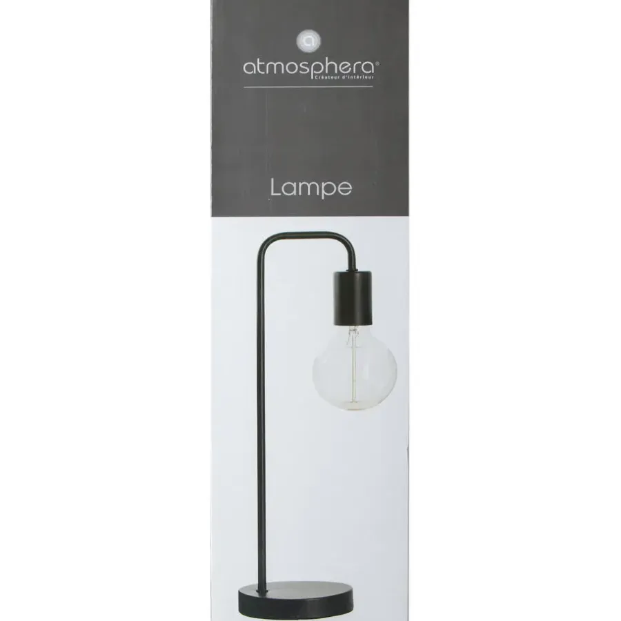 Atmosphera Tafellamp/bureaulamp Design Light - zwart - 46 cm