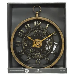 Atmosphera wandklok klassiek - goud - kunststof - D27 cm