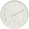 Atmosphera Wandklok Mondello - D51 cm - kunststof - wit/goud