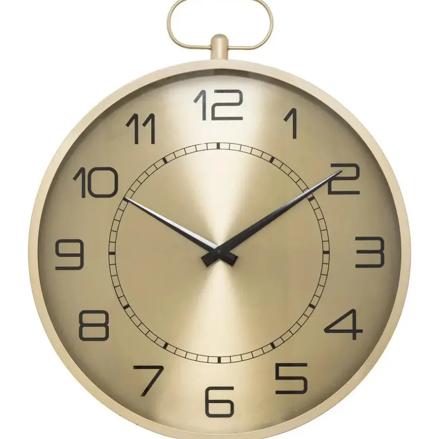 Klokken-Atmosphera Wandklok Pocketwatch - D53 cm - metaal - goud metallic