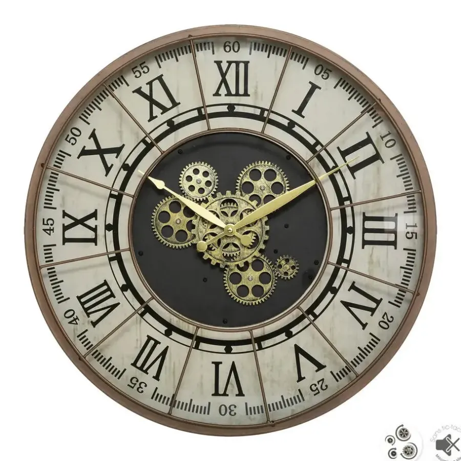 Atmosphera Wandklok Stella Mare - Vintage Metal - D57 cm - metaal