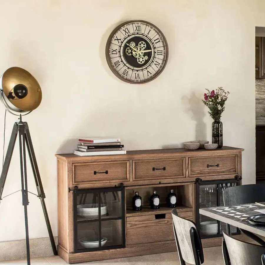 Atmosphera Wandklok Stella Mare - Vintage Metal - D57 cm - metaal