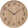 Atmosphera Wandklok/muur klok - Woody - Dia 55 cm - hout - beige