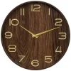 Klokken-Atmosphera Wandklok/muur klok - Woody - Dia 55 cm - hout - bruin