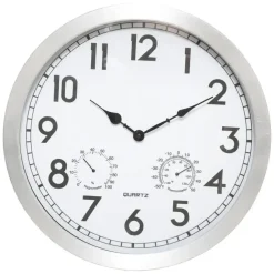 Atmosphera Wandklok/muur klok Home Data - metaal - D40 cm