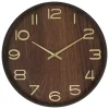 Klokken-Atmosphera Wandklok/muur klok - Woody - Dia 38 cm - hout - bruin