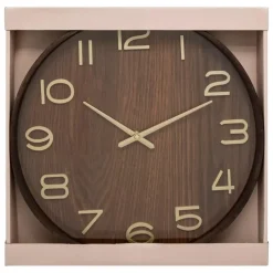 Klokken-Atmosphera Wandklok/muur klok - Woody - Dia 38 cm - hout - bruin