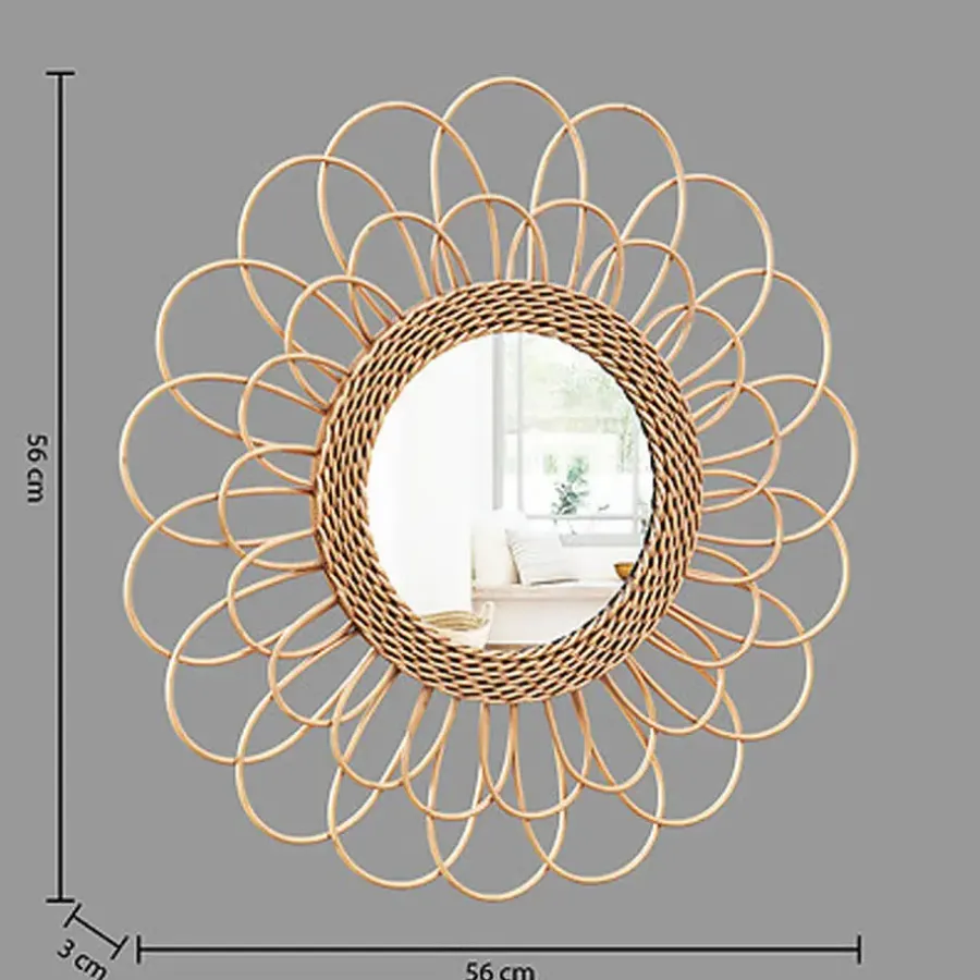 Spiegels-Atmosphera Wandspiegel Caya - Boho/ibiza stijl - rotan - 56 cm