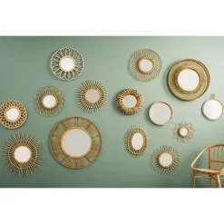 Spiegels-Atmosphera Wandspiegel Caya - Boho/ibiza stijl - rotan - 56 cm