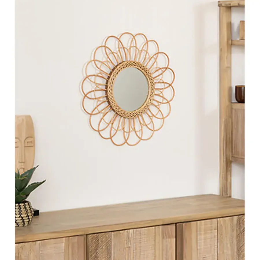 Spiegels-Atmosphera Wandspiegel Caya - Boho/ibiza stijl - rotan - 56 cm