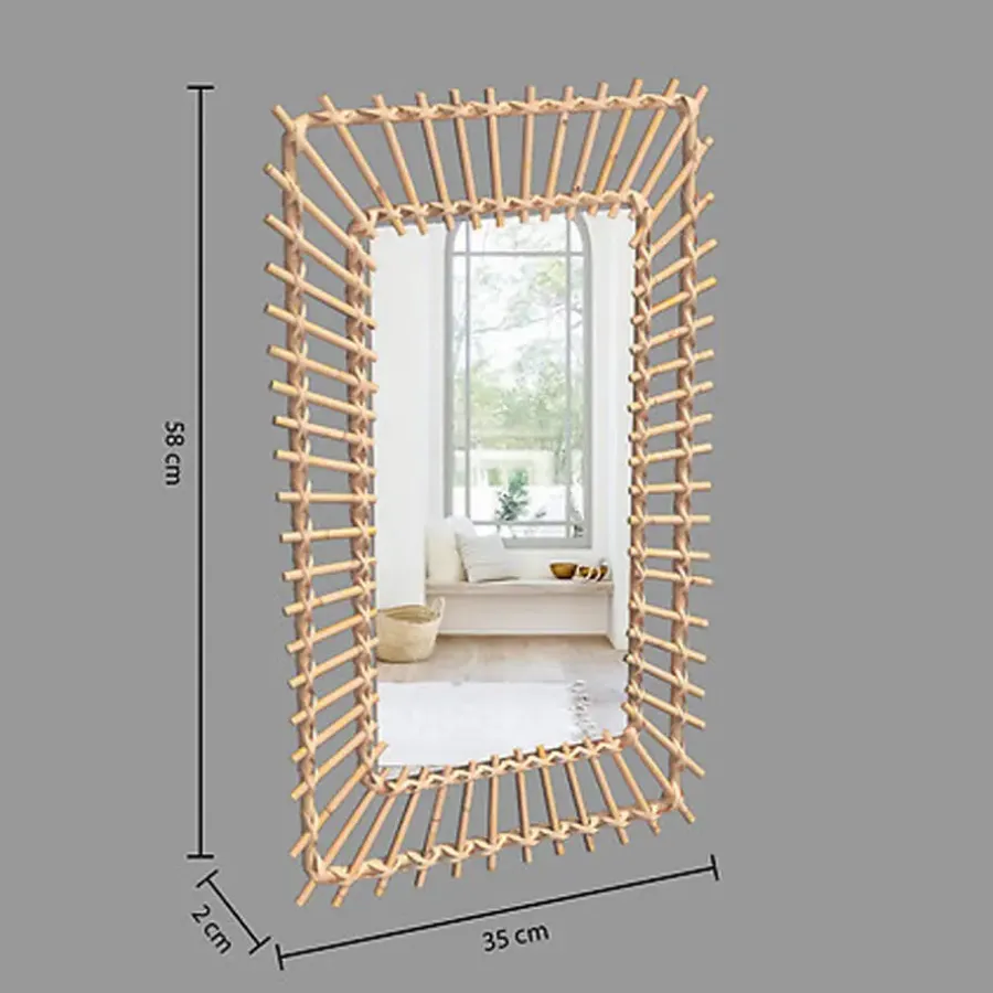 Atmosphera Wandspiegel Leonie - Boho/ibiza stijl - rotan