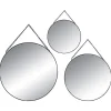 Spiegels-Atmosphera Wandspiegel set - 3 st - rond - zwart - metaal