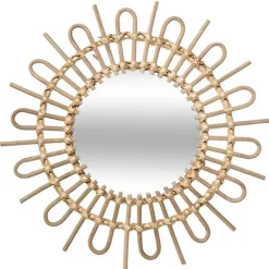 Atmosphera Wandspiegel Sun - Boho/ibiza stijl - rotan - 50 cm