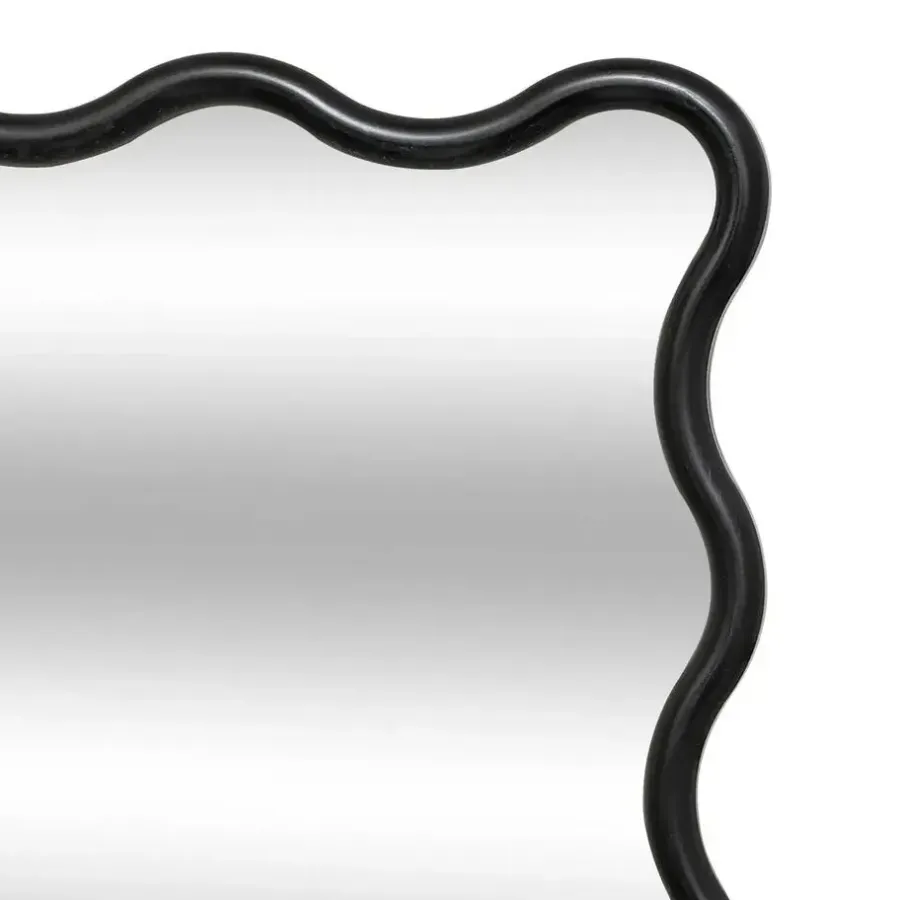 Atmosphera Wandspiegel Waves - zwart - 89 x 59 cm - kunststof