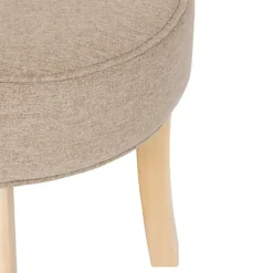 Krukjes-Atmosphera Zit krukje - hout/stof - beige fluweel - D35 x H40 cm