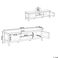 Tv Meubels-Beliani ATOCA - TV-meubel - Lichthout/Wit - MDF