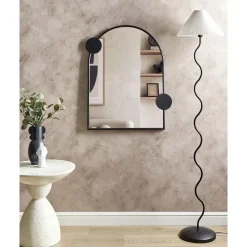 Beliani AULON - Wandspiegel - Zwart- 69 x 80 cm - Metaal