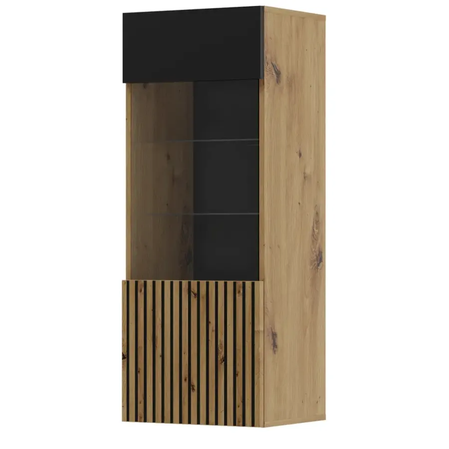 Wandkasten-Homlando AURIS hangkast 1D artisan eiken / zwart mat
