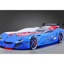Merkloos Autobed - Racebed - Kinderbed - Street Racer - 236x119x68 cm - Blauw