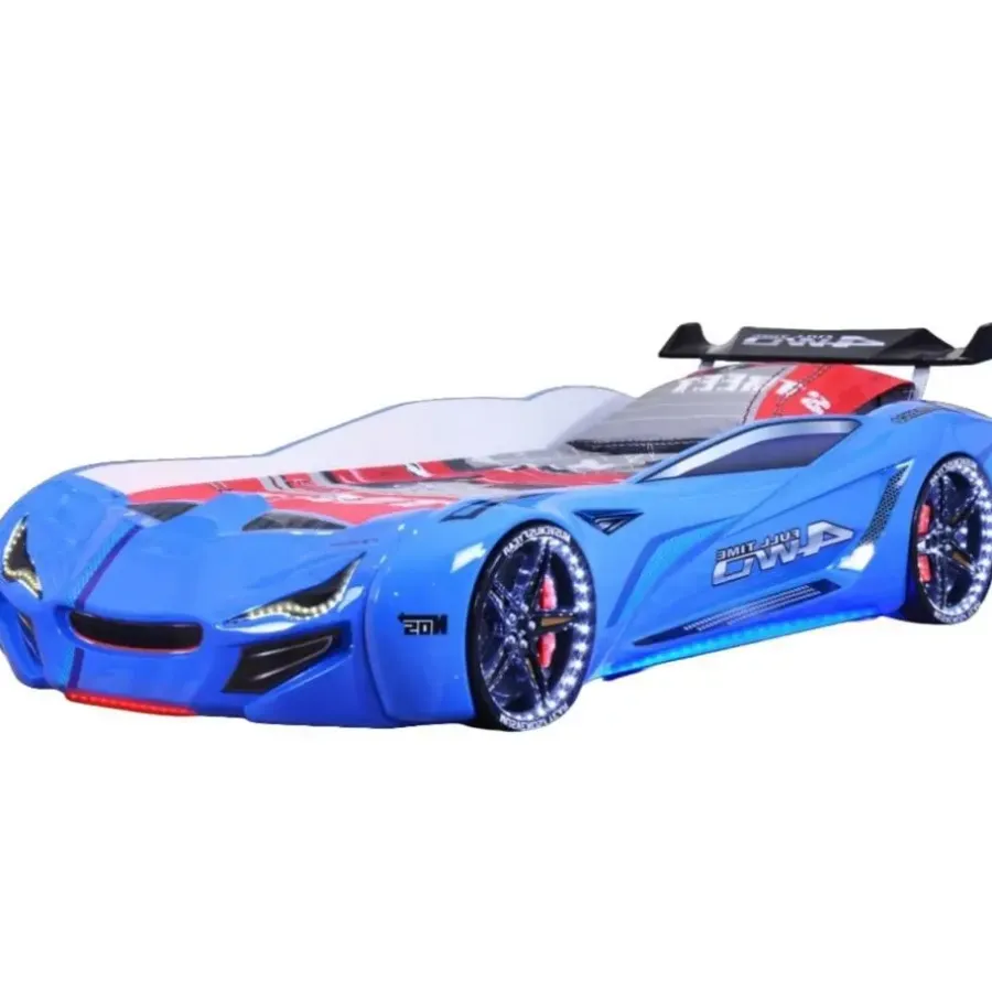 Merkloos Autobed - Racebed - Kinderbed - Street Racer - 236x119x68 cm - Blauw