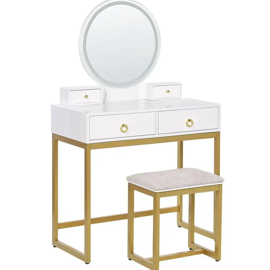 Kaptafels-Beliani AUXON - Kaptafel - Wit - MDF