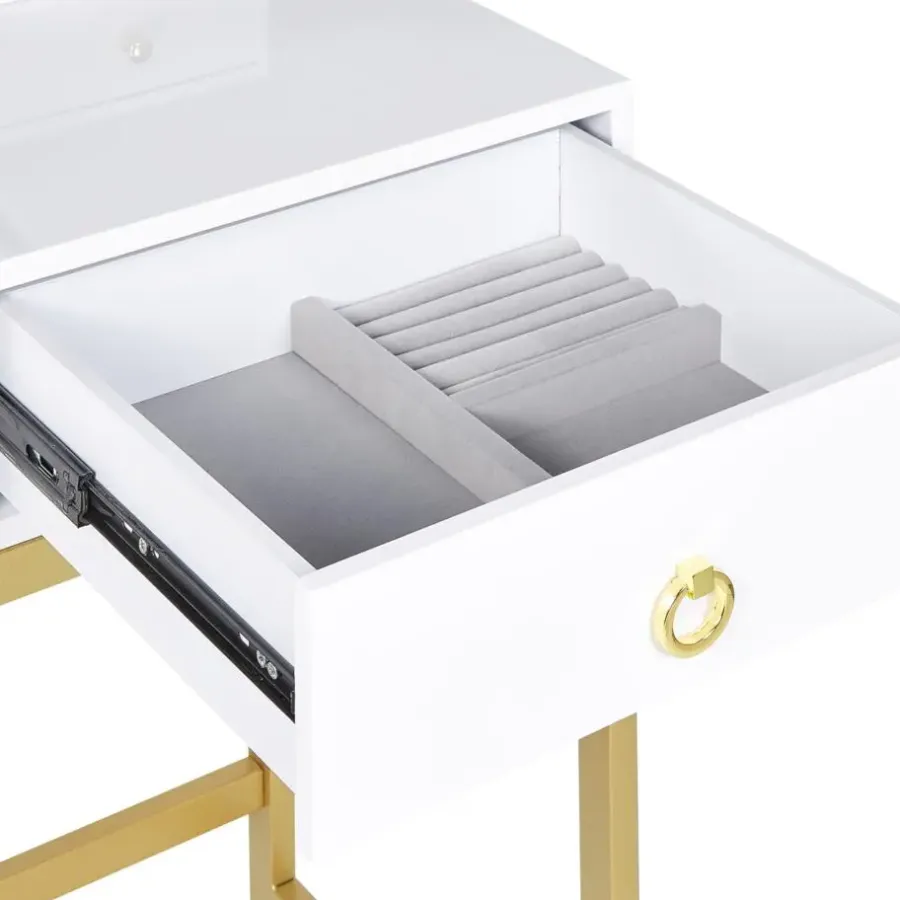 Kaptafels-Beliani AUXON - Kaptafel - Wit - MDF