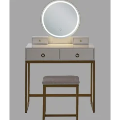 Kaptafels-Beliani AUXON - Kaptafel - Wit - MDF