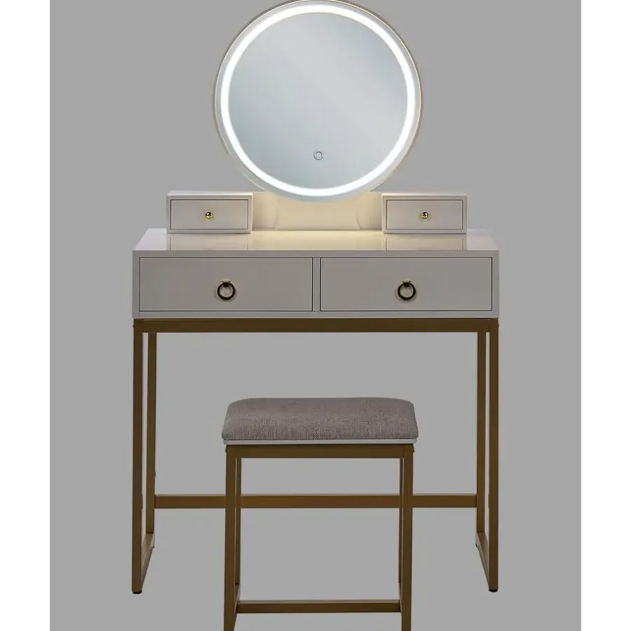 Kaptafels-Beliani AUXON - Kaptafel - Wit - MDF