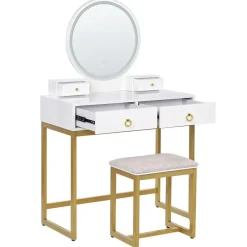 Kaptafels-Beliani AUXON - Kaptafel - Wit - MDF