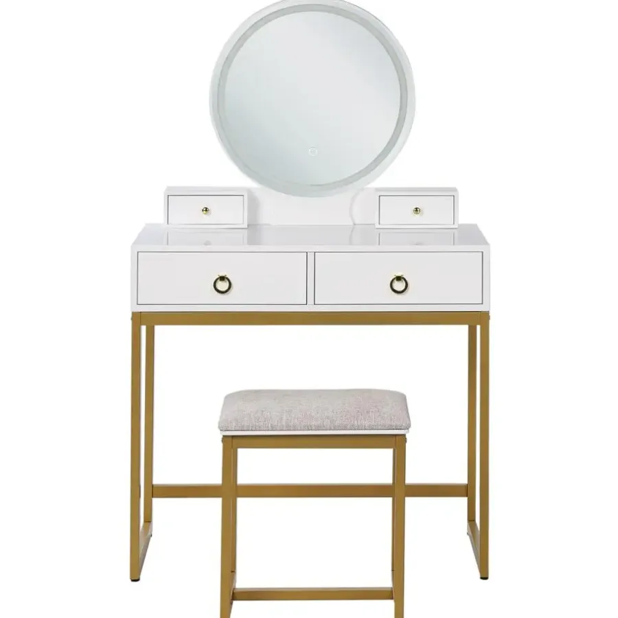 Kaptafels-Beliani AUXON - Kaptafel - Wit - MDF