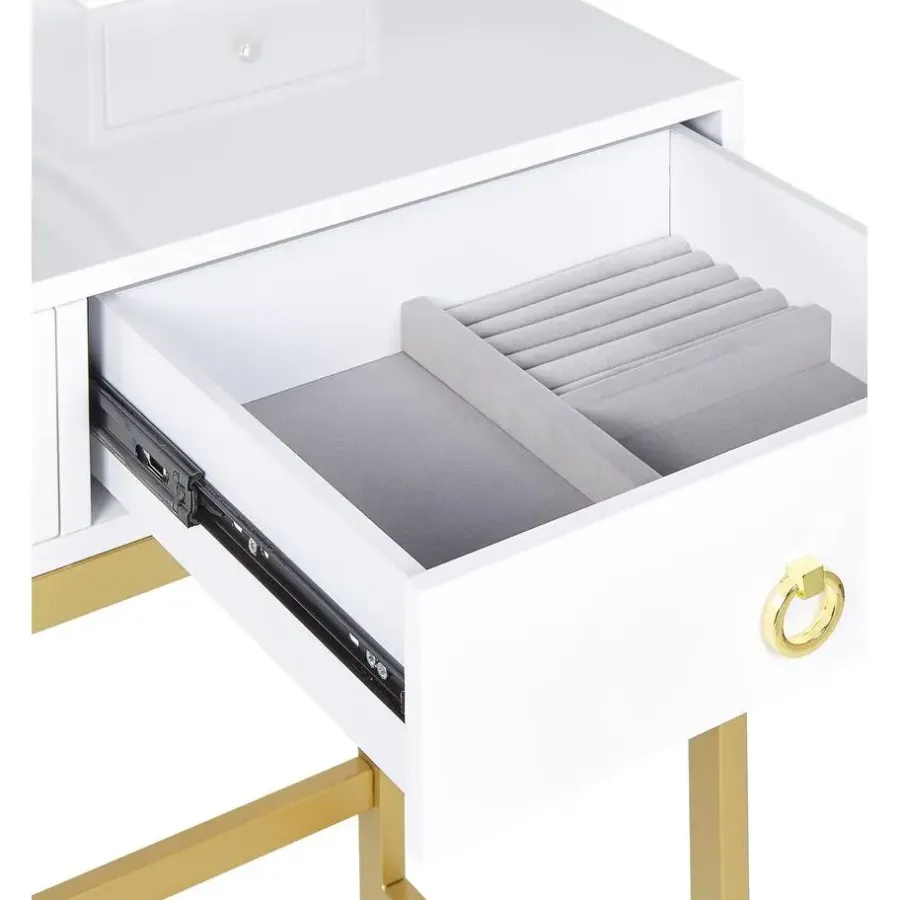Kaptafels-Beliani AUXON - Kaptafel - Wit - MDF