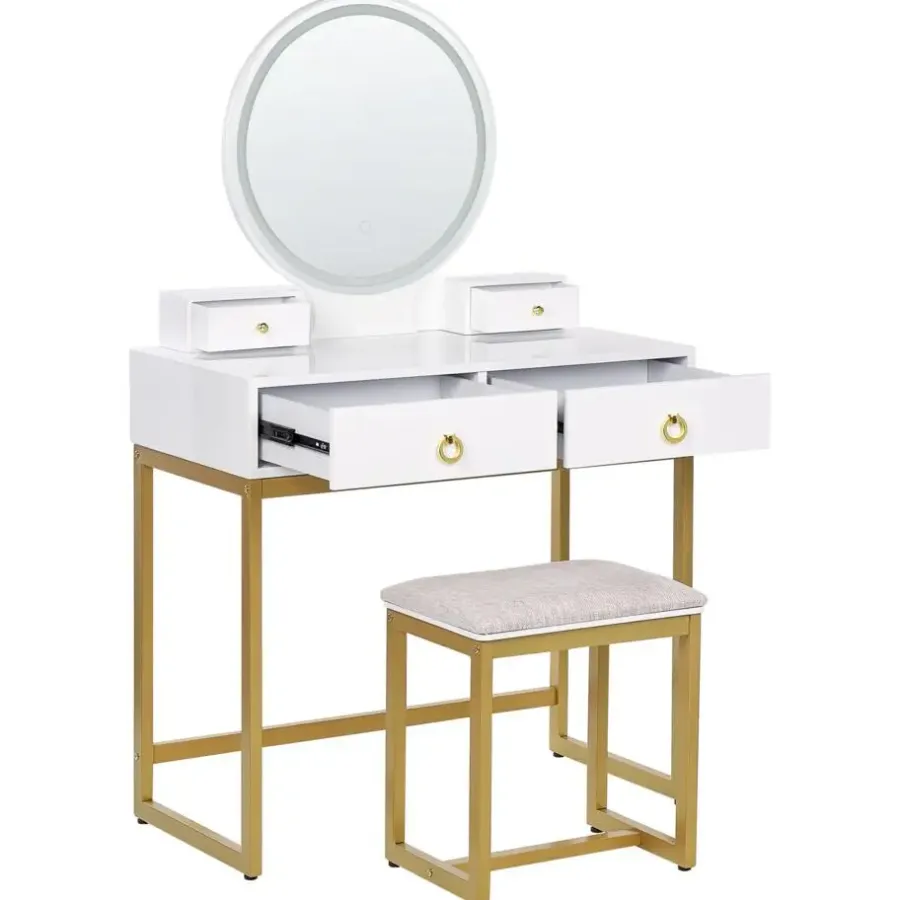 Kaptafels-Beliani AUXON - Kaptafel - Wit - MDF