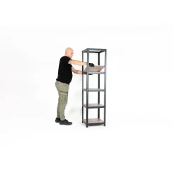 Stellingkasten-Erro Avasco Stellingkast - Zwart - Opbergrek vierkant metaal - 176x45x45cm