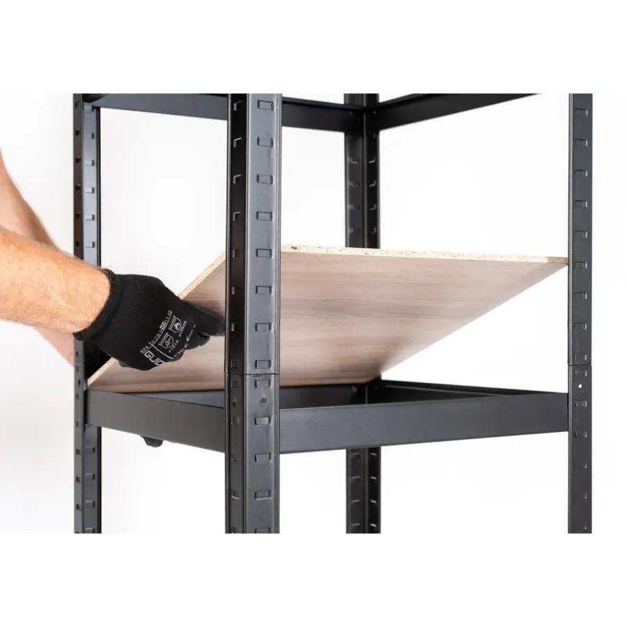 Stellingkasten-Erro Avasco Stellingkast - Zwart - Opbergrek vierkant metaal - 176x45x45cm