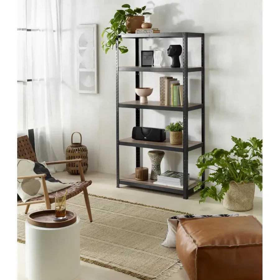 Erro Avasco Stellingkast - Zwart - Opbergrek metaal - 176x90x45