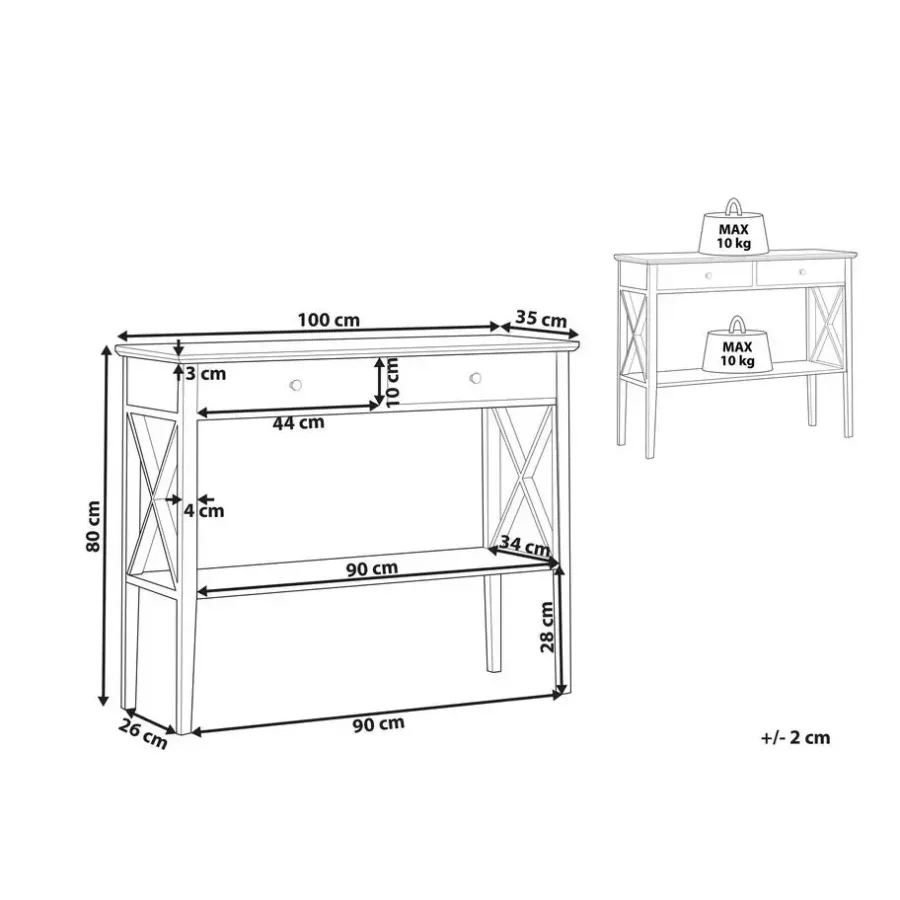Beliani AVENUE - Consoletafel - Wit - MDF