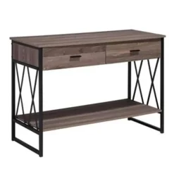 Beliani AYDEN - Consoletafel - Donkere houtkleur - Vezelplaat