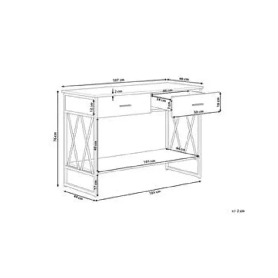 Beliani AYDEN - Consoletafel - Donkere houtkleur - Vezelplaat