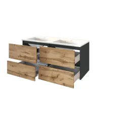 Held Badkamercombinatie Luna 2-delig 120cm - grafiet/eik