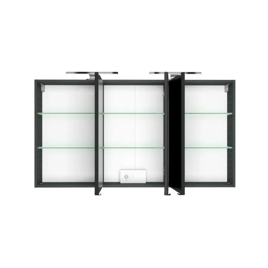 Held Badkamercombinatie Luna 2-delig 120cm - grafiet/eik